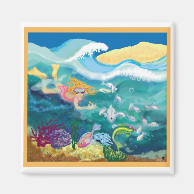 Aimant Baignade dans les mers tropicales (Devant)