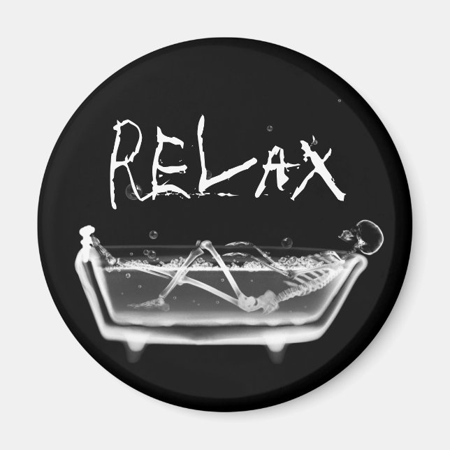 Aimant Bain à remous X-Ray Squelette noir et blanc (Devant)