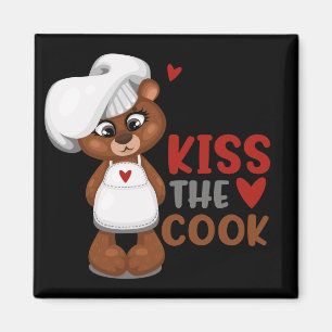 Aimant Baiser mignon cuisiner mot art