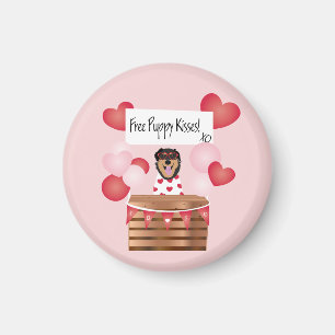 Aimant Baisers de chiot gratuit Valentine Chien Rouge