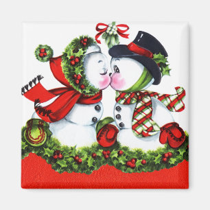 Aimant Baisers des couples de bonhomme de neige