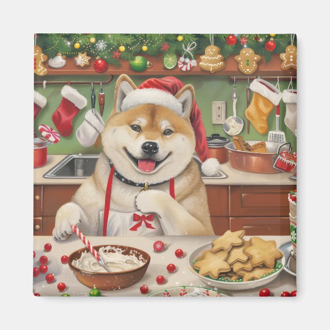 Aimant Baking des Fêtes d'Akita : Noël Festif (Devant)