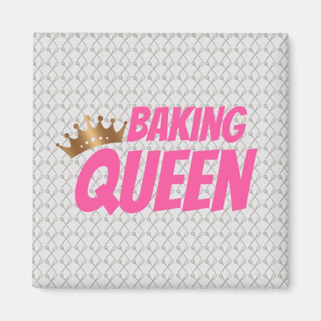 Aimant Baking Queen Pattern for Cake and Sweets Lovers (Devant)