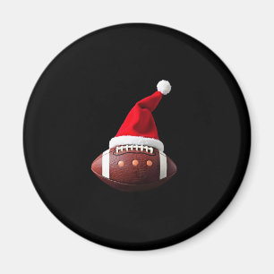 Aimant Bal de football américain de Noël Santa Hat (3)