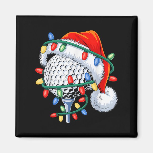 Aimant Bal de golf Santa Hat Xmas Funny Christmas Boys Ho (Devant)