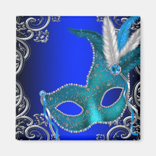 Aimant Bal masqué bleu royal