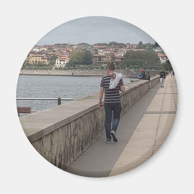 Aimant Balade Autour Du Port À Bilbao, Espagne Fridge (Devant)