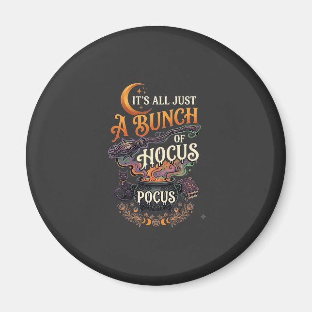 Aimant Balai de sorcière Hocus Pocus Chat noir Chaudron m (Devant)