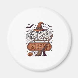 Aimant Balai Parking Halloween Sorcière Chapeau Manche No