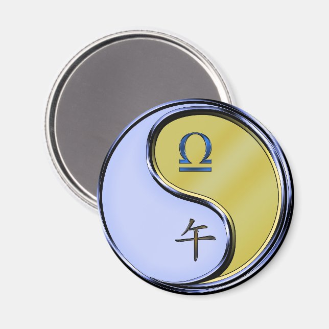 Aimant Balance & Cheval de Métal (Recto/Verso)