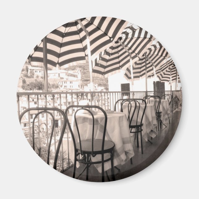 Aimant Balcon de restaurant pittoresque, Italie (Devant)