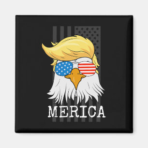 Aimant Bald Eagle 4 juillet Trump Drapeau américain drôle