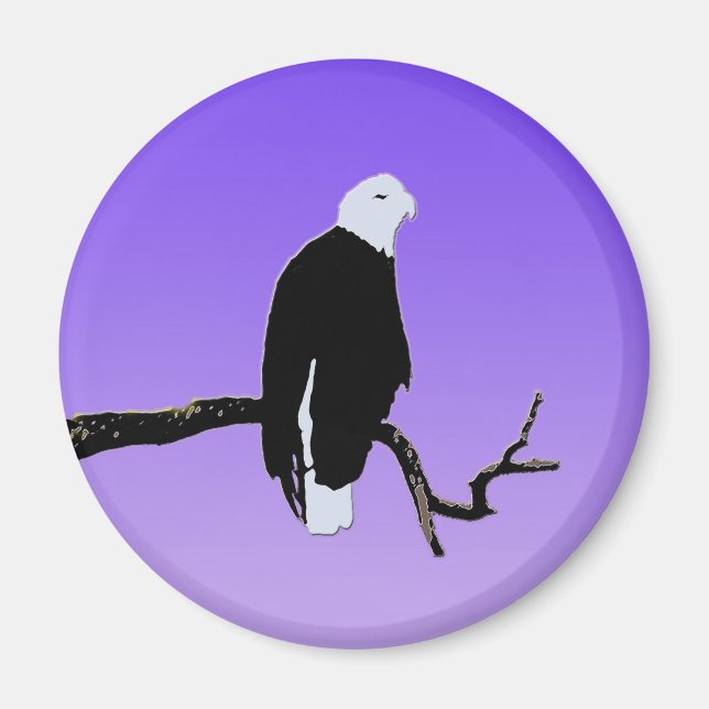 Aimant Bald Eagle at Sunset - Art original de la faune (Devant)