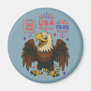 Aimant Bald Eagle avec Fireworks - USA 250 ans 1776-2026