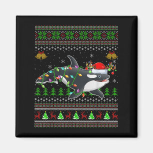 Aimant Baleine d'Orca Sweaters de Noël moches Père Noël S