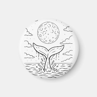 Aimant Baleine Moon Dive | Ocean Night Sky Tee | Mer cosm