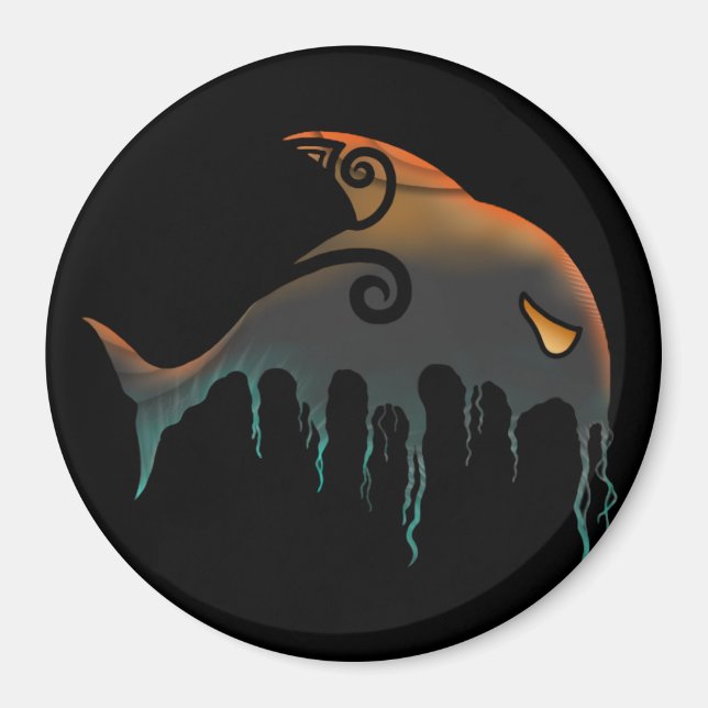 Aimant baleine noire Halloween (Devant)
