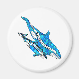 Aimant Baleines Orca tribales