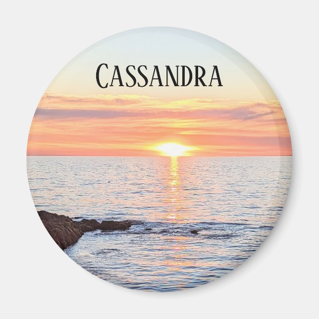 Aimant Balise de nom du coucher du soleil (Devant)