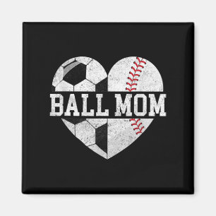 Aimant Ball Maman Coeur Amusant Baseball Soccer Maman