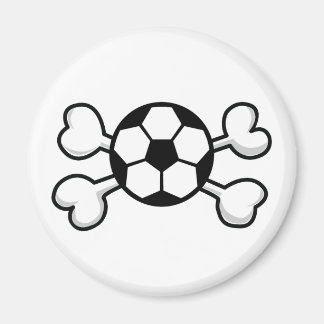 Aimant balle de football Crâne et os croisés
