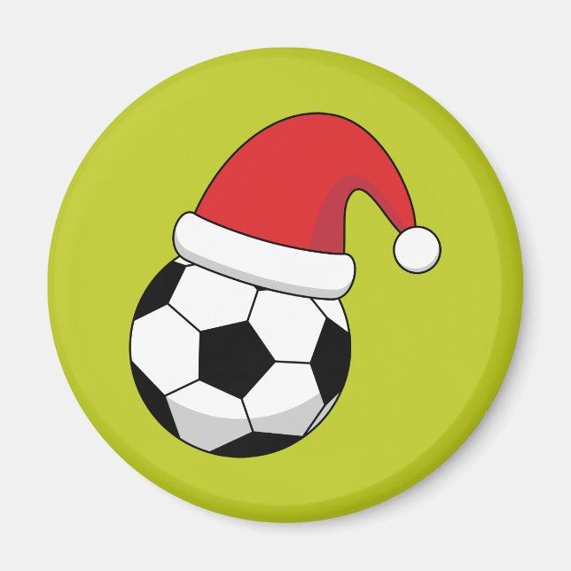 Aimant Balle de football de Noël avec Casquette du Père N (Devant)