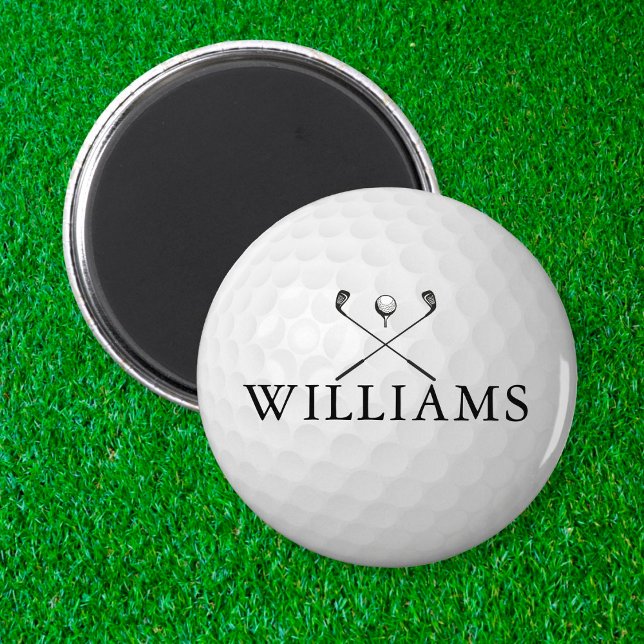 Aimant Balle de Golf et Clubs Personnalisés au Nom (Créateur téléchargé)
