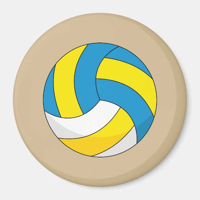 Aimant Balle de volley-ball en dessin (Devant)