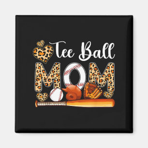 Aimant Balle maman mignonne costume léopard baseball fête