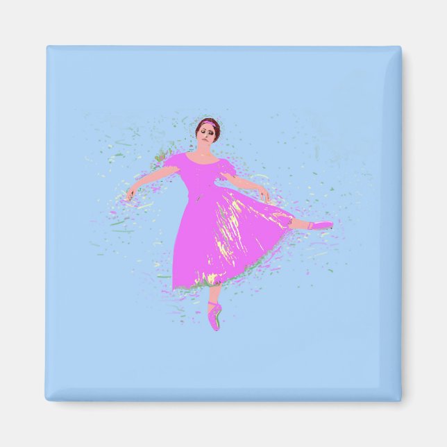 Aimant Ballerina Danseuse Magenta Rosée (Devant)