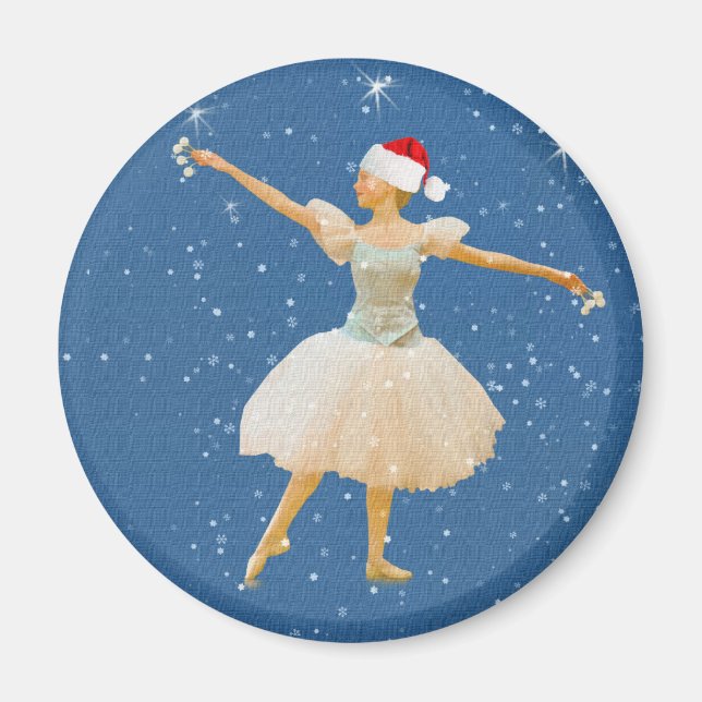 Aimant Ballerina de Noël avec l'aimant Castanets (Devant)