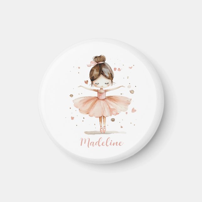 Aimant Ballerina Personalized Name Girly (Devant)