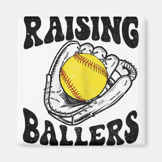 Aimant Ballers Softball Maman Baseball Maman Mère Fête de (Devant)