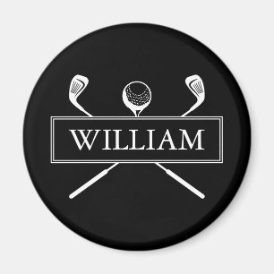 Aimant Balles de golf personnalisées noir et blanc