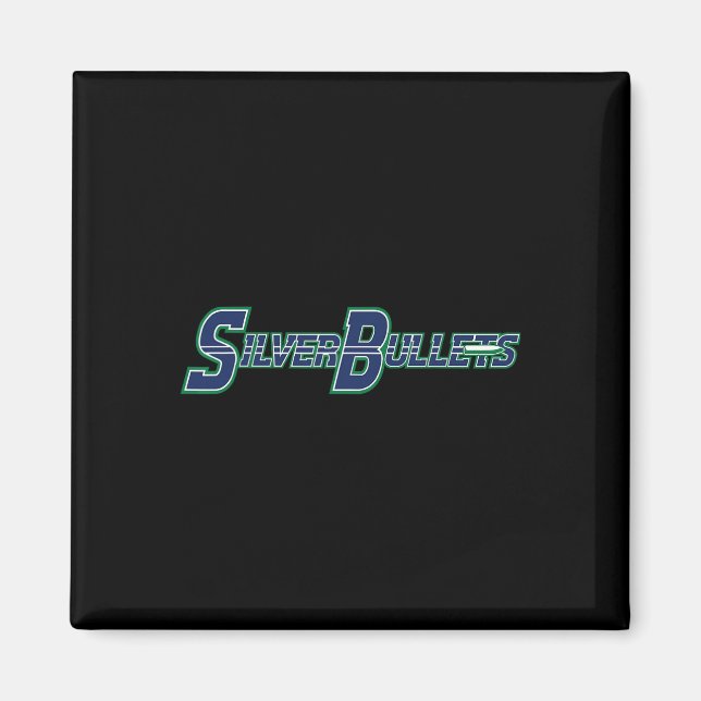 Aimant Balles en argent Softll - Logo bleu  (Devant)