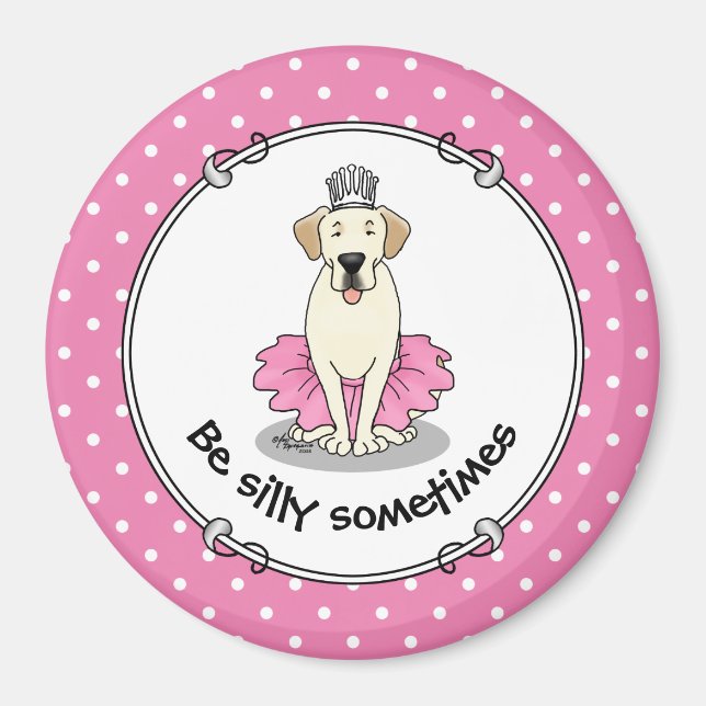 Aimant Ballet Princess Yellow Lab Labrador Retriever Chie (Devant)