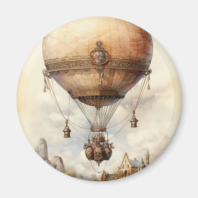 Aimant Ballon à air chaud à vapeur vintage (Devant)
