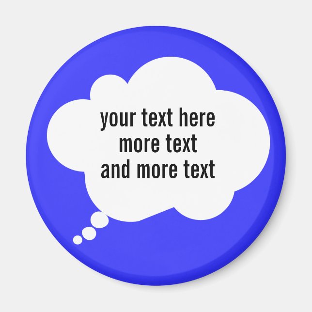 Aimant ballon de bulle de pensée mots personnalisés (Devant)