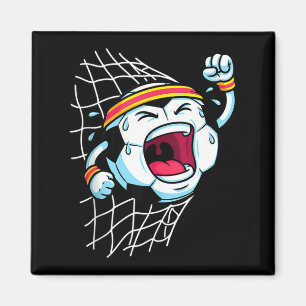 Aimant Ballon de football de dessin animé drôle brisant l