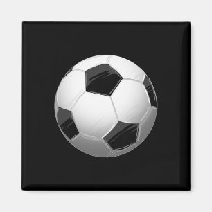Aimant Ballon de football noir et blanc Joueur de footbal
