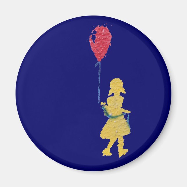 Aimant ballon rouge. (Devant)