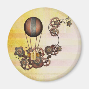 Aimant Ballon Steampunk Antique Jaune