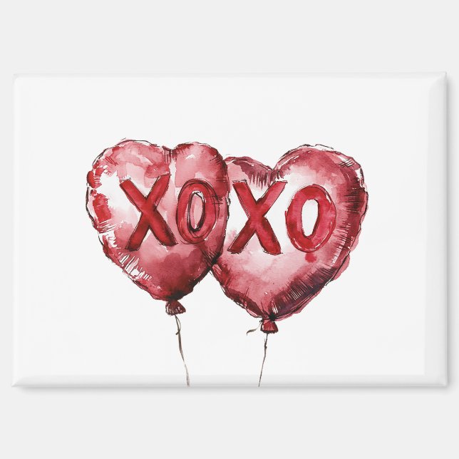 Aimant Ballons cardiaques Red XOXO (Recto)