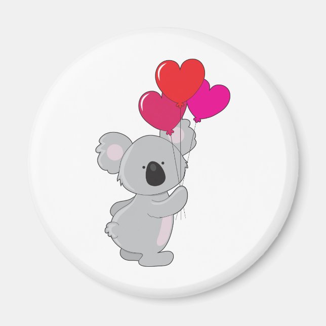Aimant Ballons Coeur Koala (Devant)