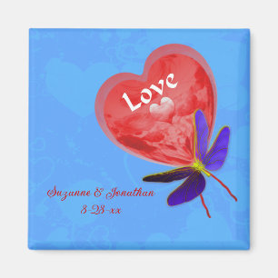 Aimant Ballons Coeur mignon Mariage personnalisé