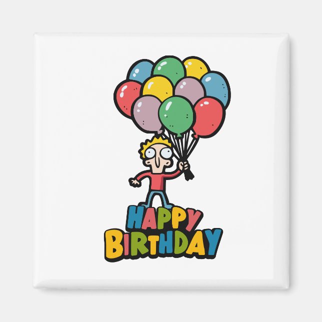 Aimant Ballons d'anniversaire (Devant)