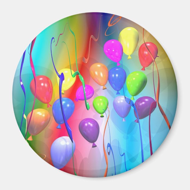 Aimant Ballons d'anniversaire lumineux (Devant)