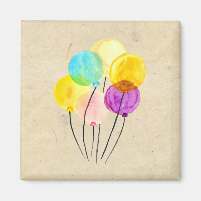 Aimant Ballons d'aquarelle pastel mignons (Devant)