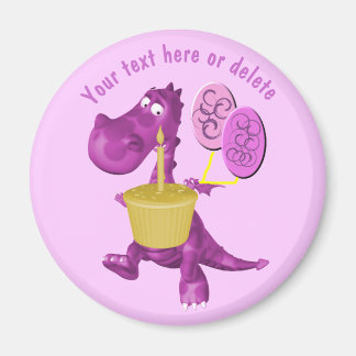 Aimant Ballons de cupcake de dragon violet Personnalisé