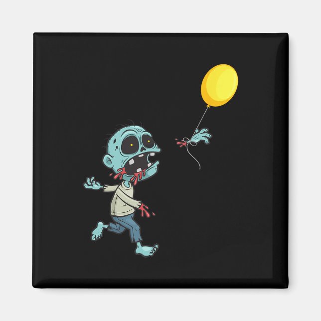 Aimant Balloon d'anniversaire Zombie - Drôle mignon Zombi (Devant)